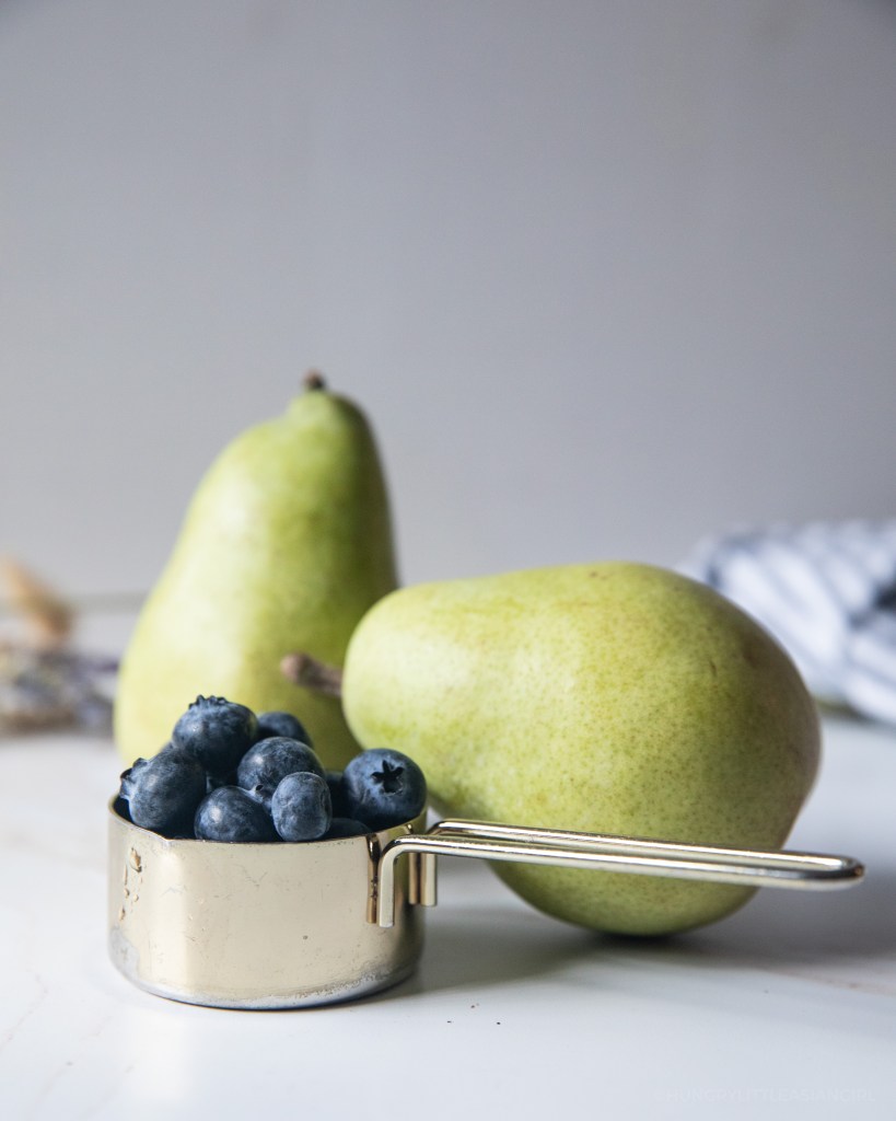 pears and blueberries